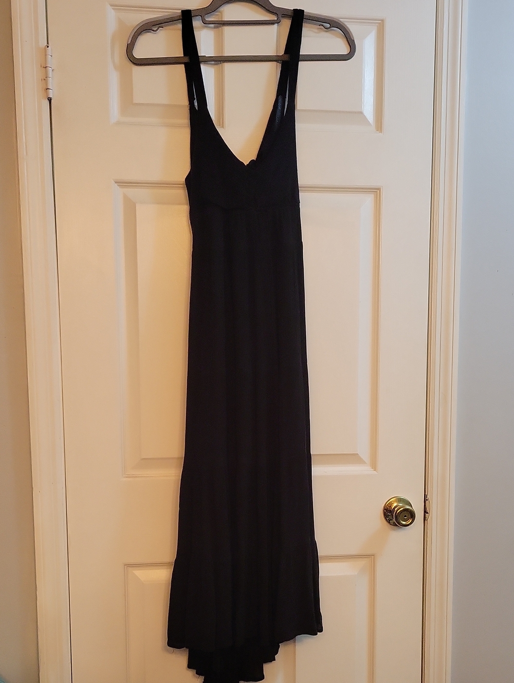 HYFVE Black V-Neck Strap Maxi Dress
